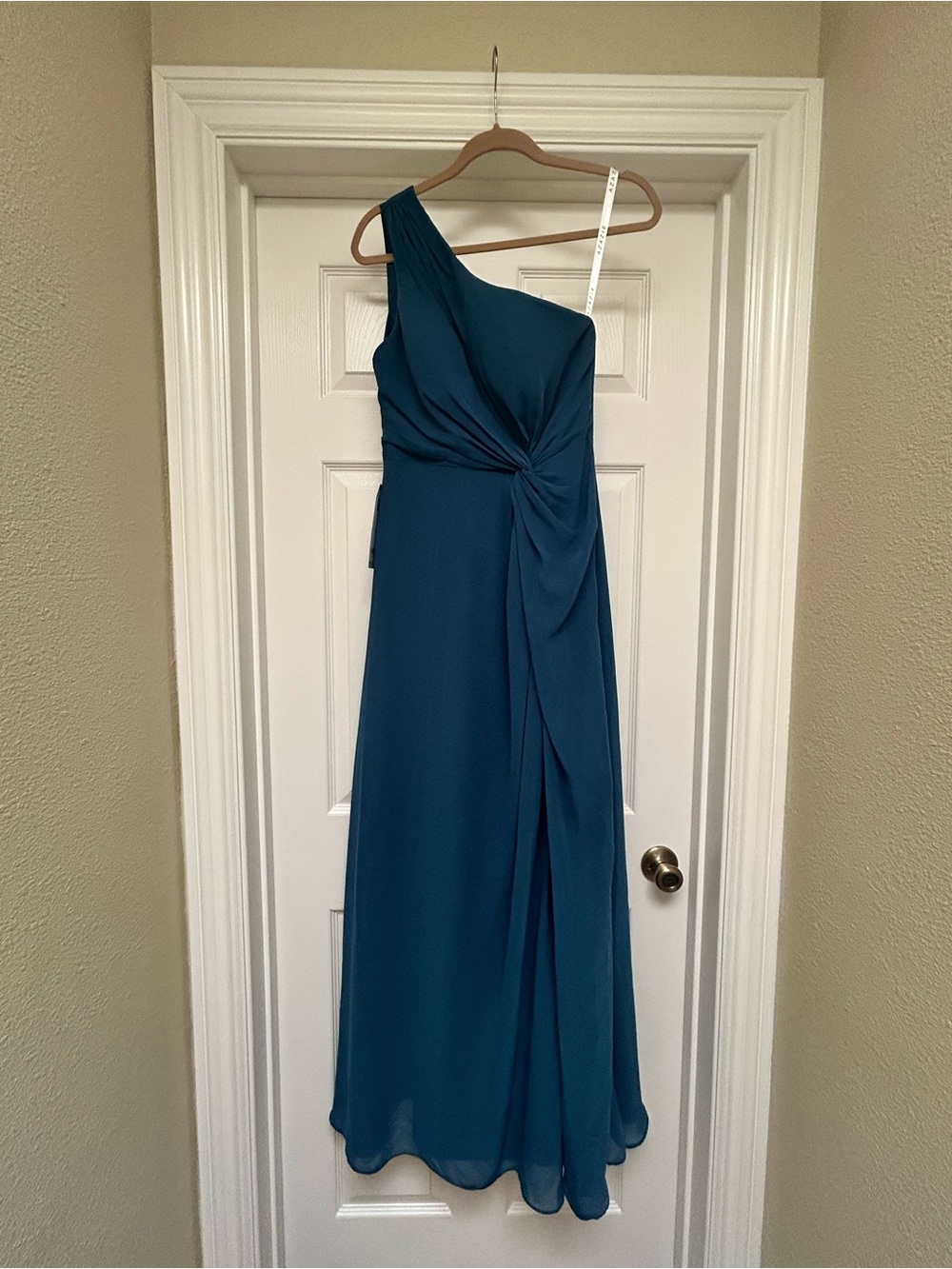 NWT Azazie teal one-shoulder formal dress size 4